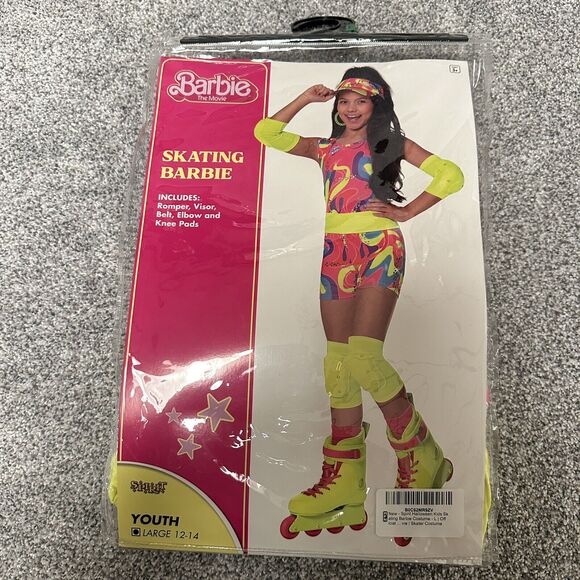 Spirit Halloween Skating Barbie Costume Youth Girls Large 12-14 Retro